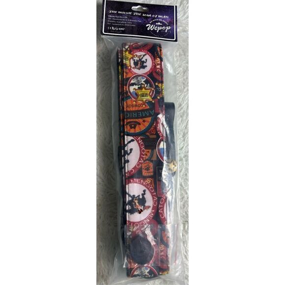 Wepop Cowboy Theme Guitar Strap - Picture 1 of 4